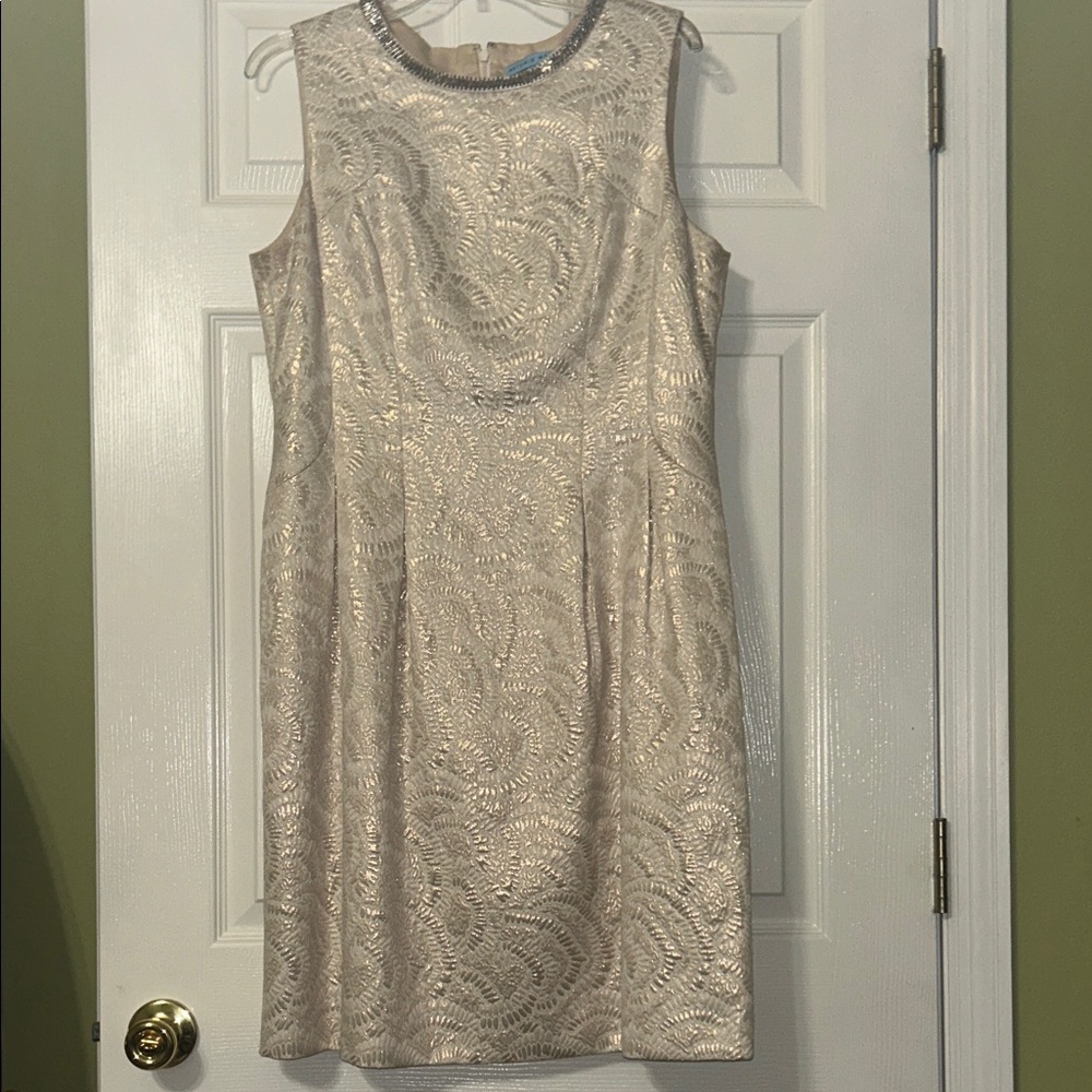 ANTONIO MELANI Cream Textured Dress